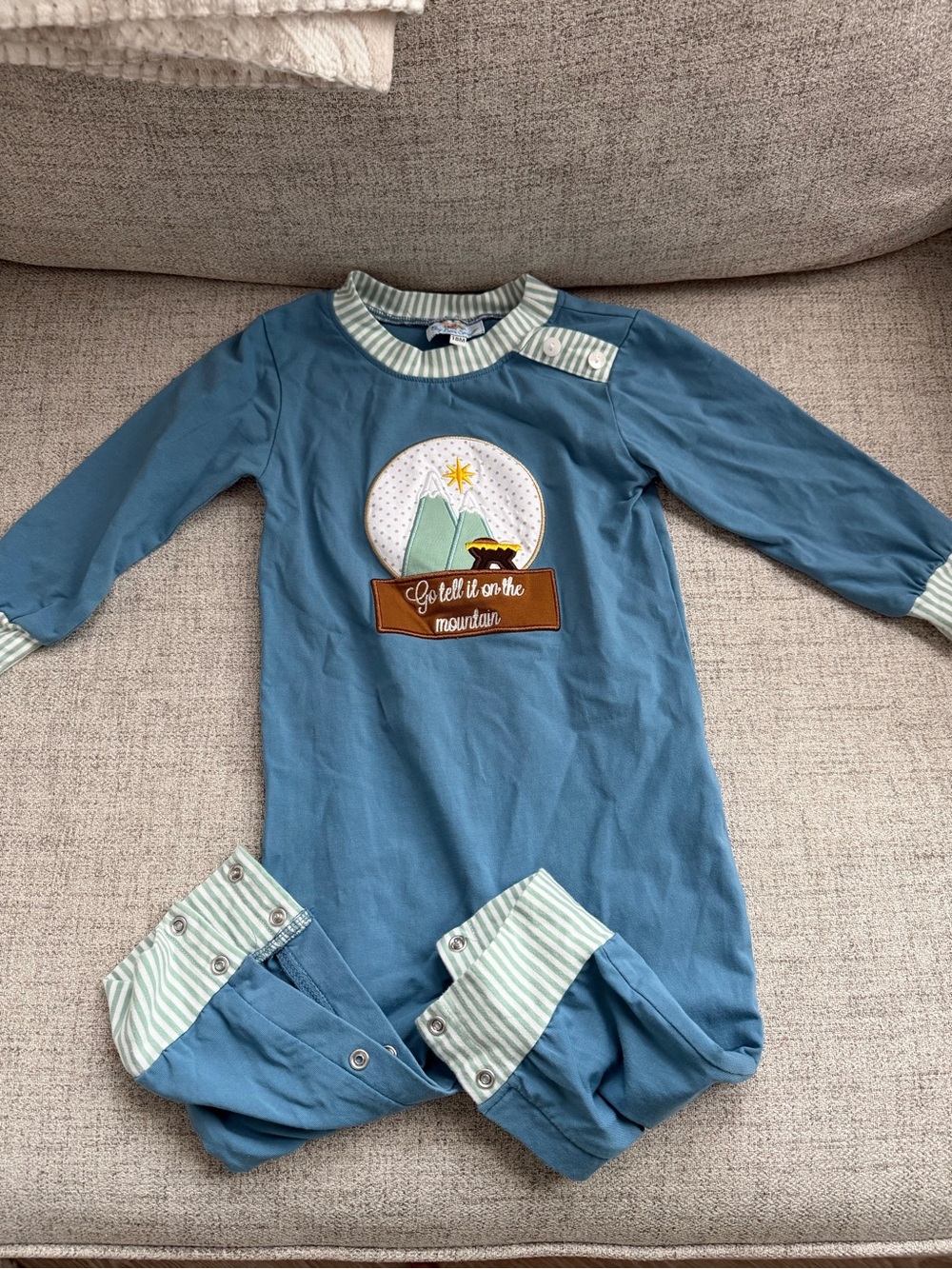 Toddler Blue Mountain Patch One-Piece Pajama
